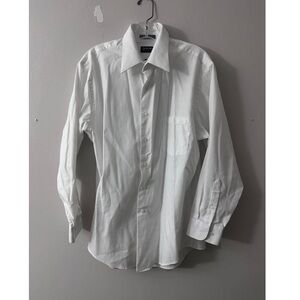 Arrow Fitted Wrinkle Free 16.5 38/33 Crisp White Dress Shirt